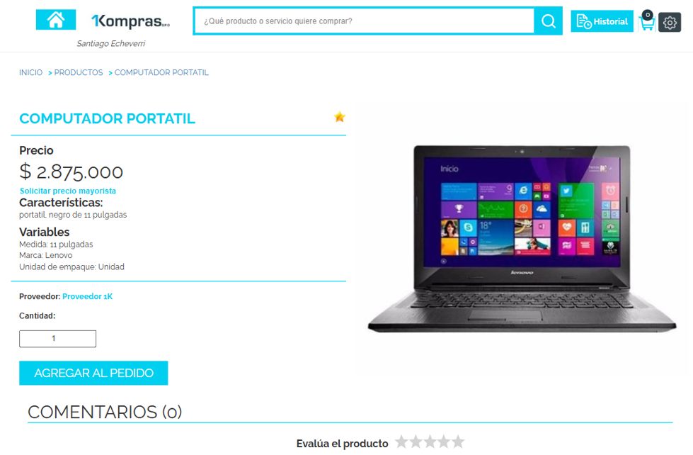 Captura de Portal 1K — Ver el detalle del producto