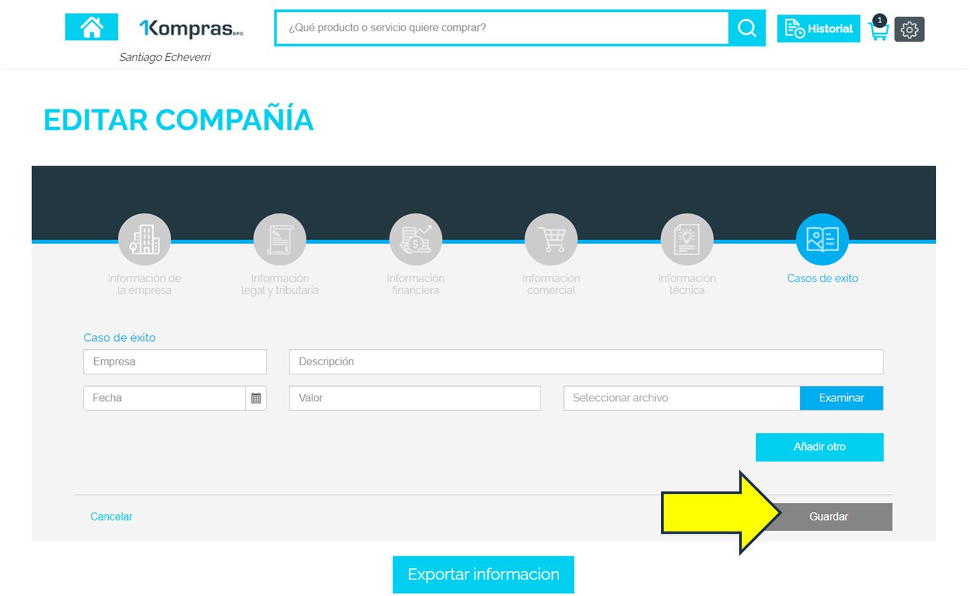 Captura de Portal 1K — Guardar tu información